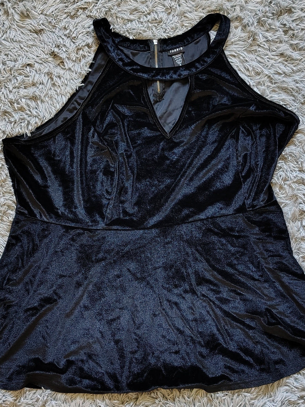 Torrid Black Velvet Halter Peplum Shirt Dress Size 5x (28)